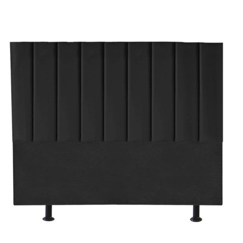 Cabeceira Estofada King 195CM Cora Suede Preto - D A DECOR D&A Decor