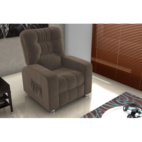 Poltrona Reclínavel Mx7 Azera Veludo Marrom E426 - Matrix