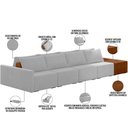 Ver imagem 3 de Sofá Ilha Modular para Sala 432cm com Puff Dublin K01 Veludo Cinza Sintético Caramelo - Lyam Decor