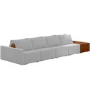 Ver imagem 1 de Sofá Ilha Modular para Sala 432cm com Puff Dublin K01 Veludo Cinza Sintético Caramelo - Lyam Decor