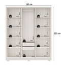 Ver imagem 4 de Guarda-Roupa Casal 6 Portas 2 Gavetas 100% MDF Zurique Off White/Nevaska
