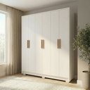 Ver imagem 1 de Guarda-Roupa Casal 6 Portas 2 Gavetas 100% MDF Zurique Off White/Nevaska