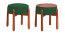 Ver imagem 1 de Puff Decorativo Redondo Luxo - Tecido Verde Folha