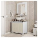 Ver imagem 1 de Kit Conjunto Gabinete Armario Banheiro Espelho Clean Caemmun