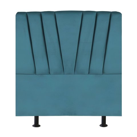 Cabeceira Estofada Cama Box Solteiro 100 Cm Ariel Suede:azul Turquesa