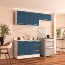 Ver imagem 1 de Cozinha Compacta 250093 3 Peças Amara Branco Azul Politorno Móveis