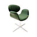 Ver imagem 1 de Cadeira Tulipa Verde Estofada com Braço Base Giratória em Alumínio Poltronas do Sul Gilda