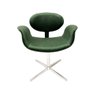 Cadeira Tulipa Verde Estofada com Braço Base Giratória em Alumínio Poltronas do Sul Gilda - 4