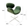 Cadeira Tulipa Verde Estofada com Braço Base Giratória em Alumínio Poltronas do Sul Gilda - 5