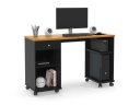 Ver imagem 1 de Mesa / Escrivaninha para Computador Mi com Rodízios Cor Preto / Cinamomo