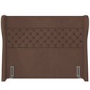 Ver imagem 4 de Kit Cabeceira Cama Box Casal 195 Cm Madrid com Puff Recamier Santorini Veludo Marrom - Lyam Decor