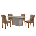 Ver imagem 2 de Mesa de Jantar Diane Tampo 120cm Mdf Vidro Canto Copo e 4 Cadeiras Melissa Moderna Mobilia
