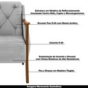 Ver imagem 4 de Conjunto Decorativo 2 Poltronas e 1 Namoradeira 2 Lugares Hand Veludo Cinza - Gran Belo