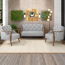 Ver imagem 2 de Conjunto Decorativo 2 Poltronas e 1 Namoradeira 2 Lugares Hand Veludo Cinza - Gran Belo