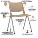 Ver imagem 2 de Cadeira Empilhável Fixa Lift F02 Base Aço Cinza Nude - Lyam Decor
