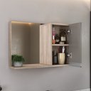 Ver imagem 5 de Kit Gabinete Banheiro Fox 60cm Madeirado/cinza (gabinete + Cuba + Espelheira)