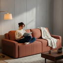 Ver imagem 1 de Sofá Cama Dublin, Retrátil e Reclinavél, Tecido Bouclé, Molas Ensacadas, 1,90m.