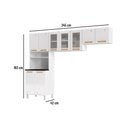 Ver mais imagens de Kit de Cozinha Completa 3 Peças Diamante (2 Armários + 1 Paneleiro) Branco/preto - Telasul