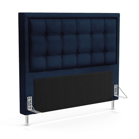 Cabeceira Taurus 140 para Cama de Casal N-025 Veludo Azul Marinho Aradecor