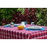 Toalha de Mesa Xadrez Vermelha e Azul Retangular 10 Lugares - 1,40 - 3,50 - 4