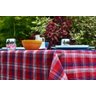 Toalha de Mesa Xadrez Vermelha e Azul Retangular 10 Lugares - 1,40 - 3,50 - 1