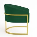Ver imagem 5 de Poltrona Sala Decorativa Industrial Dourada Kit 2 Arielle Veludo Verde D03 - D’Rossi
