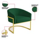 Ver imagem 3 de Poltrona Sala Decorativa Industrial Dourada Kit 2 Arielle Veludo Verde D03 - D’Rossi