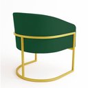 Ver imagem 6 de Poltrona Sala Decorativa Industrial Dourada Kit 2 Arielle Veludo Verde D03 - D’Rossi