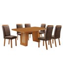 Ver imagem 7 de Conjunto de Jantar Carolina 6 Lugares Tampo MDF com Cadeiras Lorena Veludo Marrom 180cm Moderna