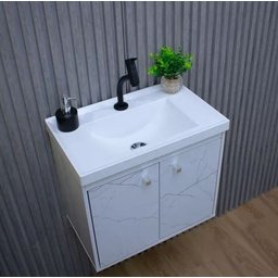 Gabinete Armario para Banheiro Bergamo 51cm com Cuba - 5