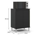 Ver imagem 4 de Kit de Cozinha 2 Peças com Balcão Micro-Ondas e Armário Aéreo 2 Portas Preto – EJ Móveis
