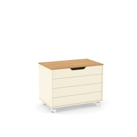 Baú Caixa de Brinquedos Toys com Tampa e Rodízios Rose Matic