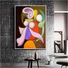 Quadro Decorativo Pablo Picasso Mulher Com Uma Flor:90x60 cm/BRANCA - 1