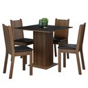 Ver imagem 2 de Conjunto Sala de Jantar Mesa Tampo de Madeira 4 Cadeiras Rustic/preto Samara Madesa