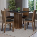 Ver imagem 1 de Conjunto Sala de Jantar Mesa Tampo de Madeira 4 Cadeiras Rustic/preto Samara Madesa