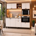 Ver imagem 1 de Cozinha Liz Completa Compacta 186cm com 8 Portas Espaço Forno e Microondas