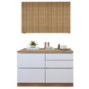 Ver imagem 2 de Cozinha Completa Modulada 2 Peças 3 Portas 4 Gavetas com Rodapé Norten Verde/Branco/Nature