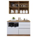 Ver imagem 5 de Cozinha Completa Modulada 2 Peças 3 Portas 4 Gavetas com Rodapé Norten Verde/Branco/Nature