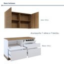 Ver imagem 4 de Cozinha Completa Modulada 2 Peças 3 Portas 4 Gavetas com Rodapé Norten Verde/Branco/Nature