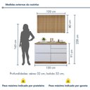 Ver imagem 3 de Cozinha Completa Modulada 2 Peças 3 Portas 4 Gavetas com Rodapé Norten Verde/Branco/Nature