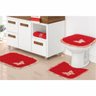 Kit Jogo De Banheiro Harmonia 100 Algodão 03 Peças - Vermelho - 1
