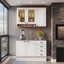Ver imagem 3 de Cozinha Compacta Aspen 5 Portas 4 Gavetas com Vidro CA08ST Branco/Cinamomo - Fellicci
