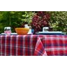 Toalha de Mesa Xadrez Vermelha e Azul Retangular 8 Lugares - 1,30 - 1,90 - 2
