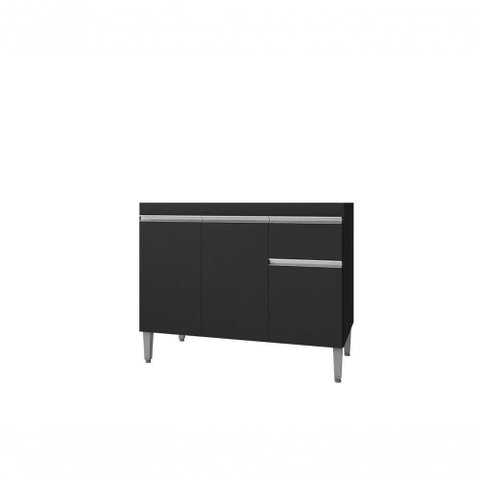 Gabinete de Pia Tatiane 3 Portas 1 Prateleira MDP 95cm Preto