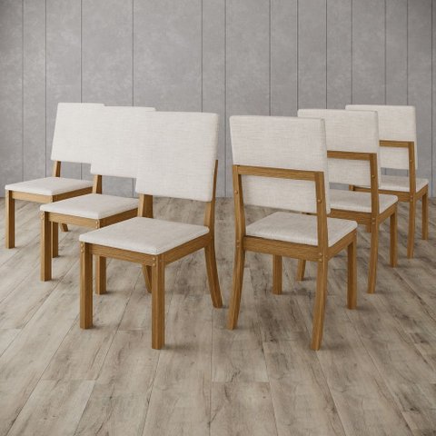 Kit 6 Cadeiras Estofadas para Mesa de Jantar Milla Henn