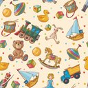 Ver imagem 3 de Papel de Parede Infantil - Vintage Toys Arte Destaque 2,50 Metros