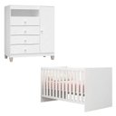 Ver imagem 1 de Berço Americano Doce Sonho 100 com Cômoda Infantil Ternura Baby Branco Brilho - Incorplac