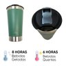 Copo Térmico de 500ML Inox C/ Tampa P/ Cerveja - Verde - 4
