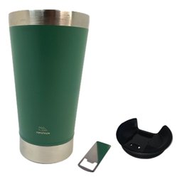 Copo Térmico de 500ML Inox C/ Tampa P/ Cerveja - Verde - 7