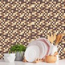 Ver imagem 1 de Papel de Parede Adesivo Pastilhas Tons de Marrom e Bege 3m